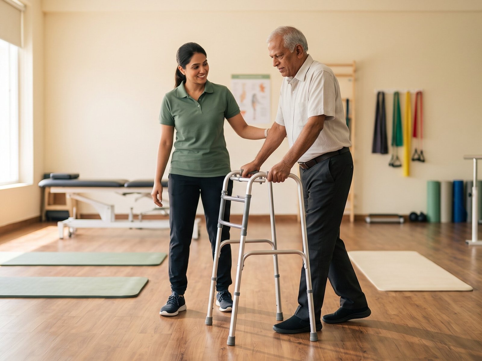 A caregiver assisting a resident, representing rehab care at Novara Senior Living